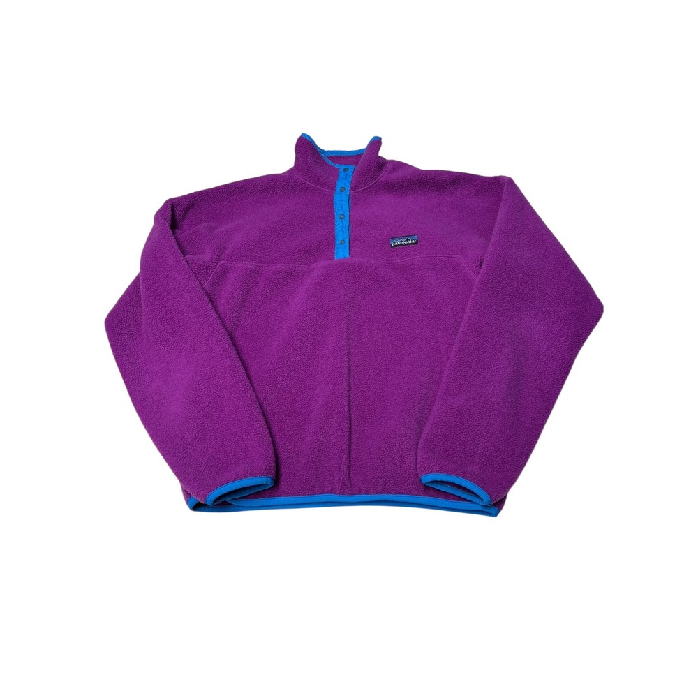 Vintage Patagonia Synchilla Snap-T Fleece Pullover Purple‎ blue  Made USA 11/12